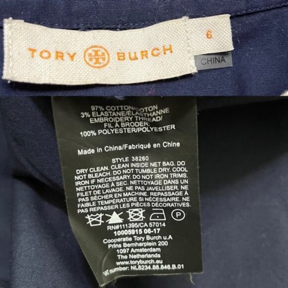 Tory Burch Ariana Blouse Embellished Embroidered‎ Women Size 6 - Picture 6 of 10